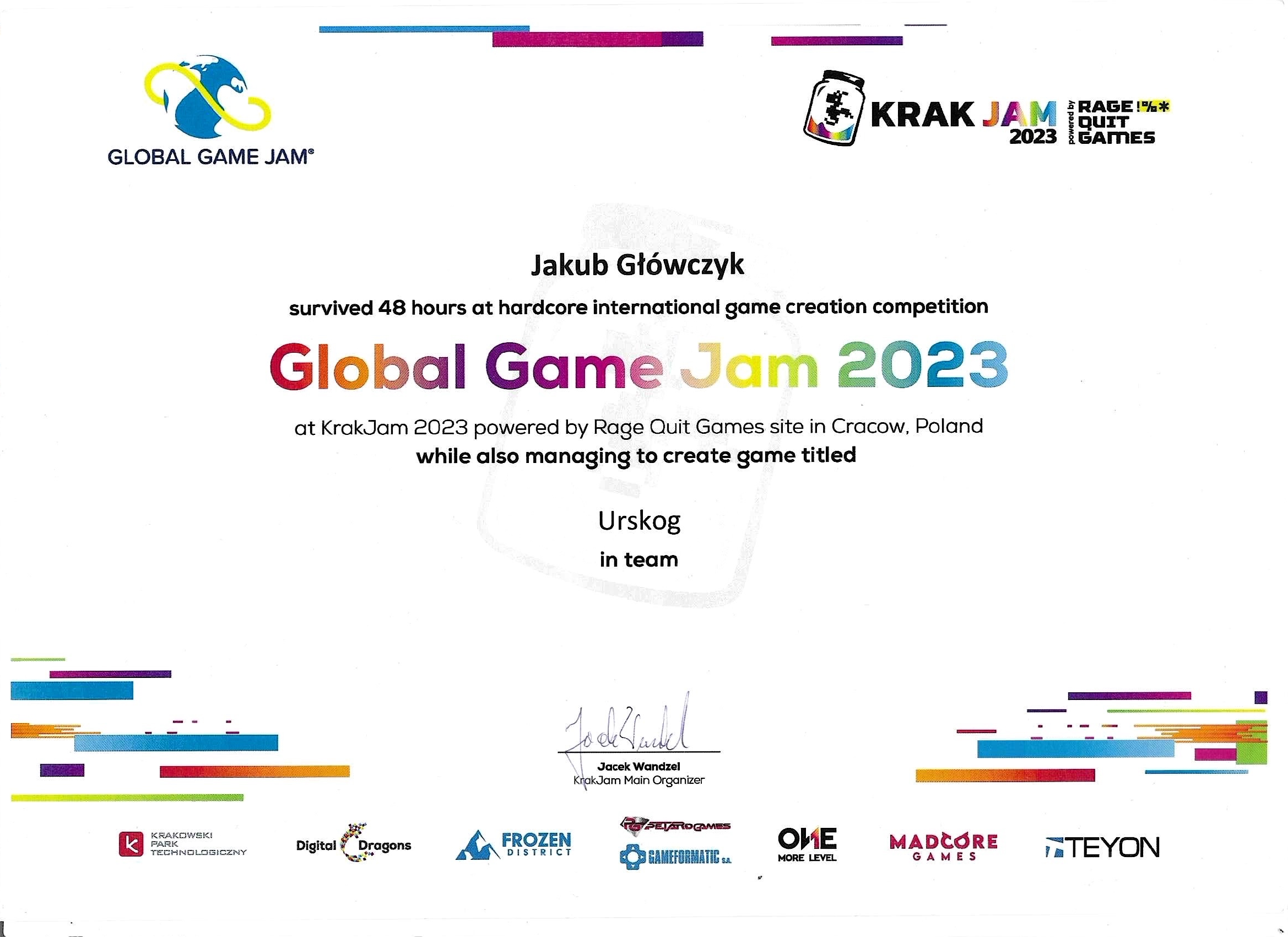 Certyfikat KrakJam 2023