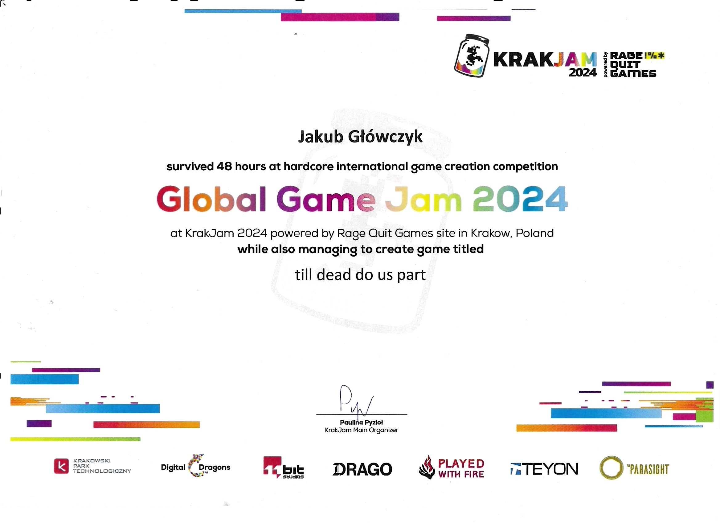 Certyfikat KrakJam 2024